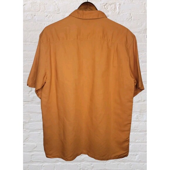 Columbia Mens LG Orange Button Front Cotton Blend Shirt Lightweight Fishing Hike - Picture 3 of 5